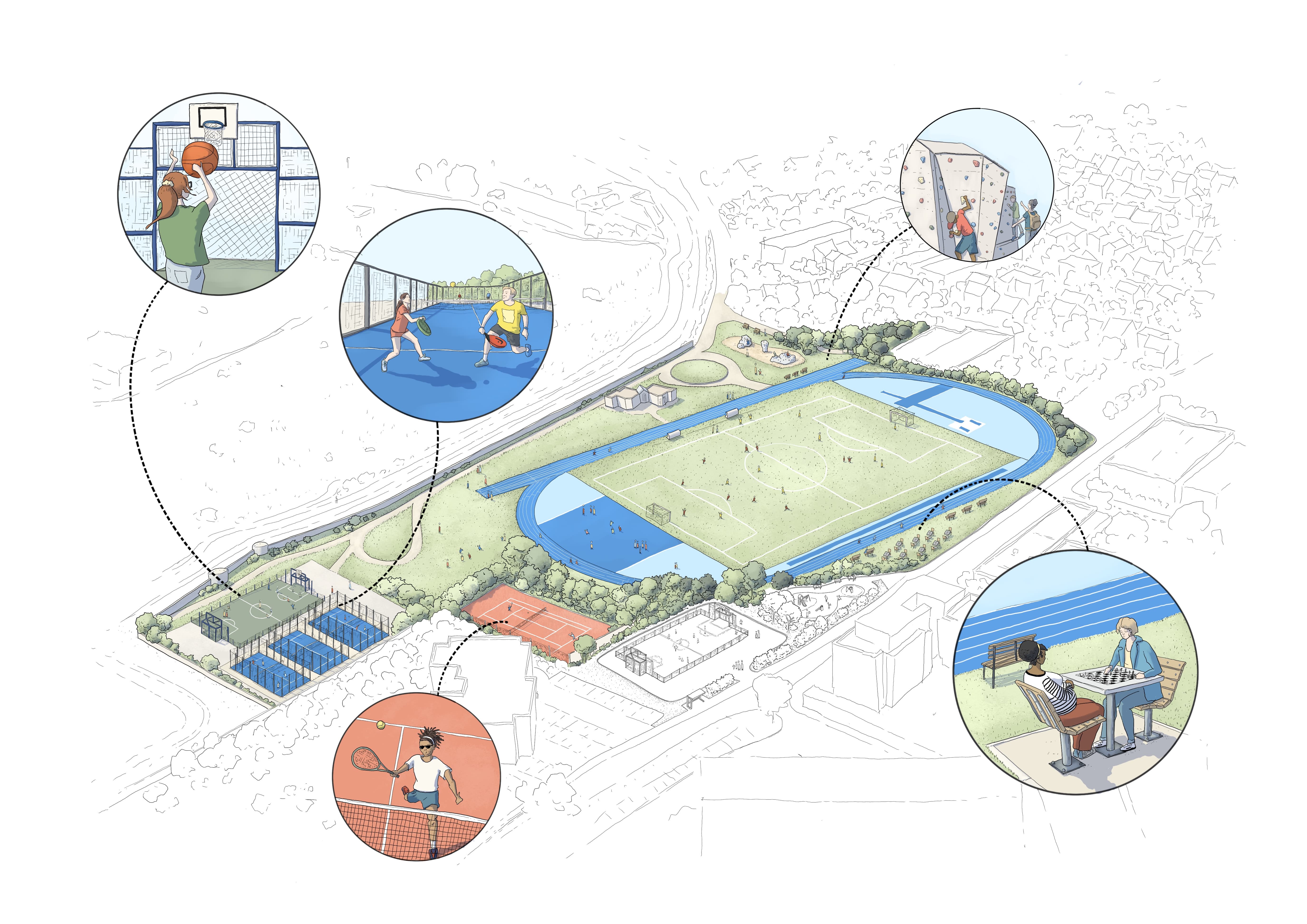 La rénovation d'un complexe sportif